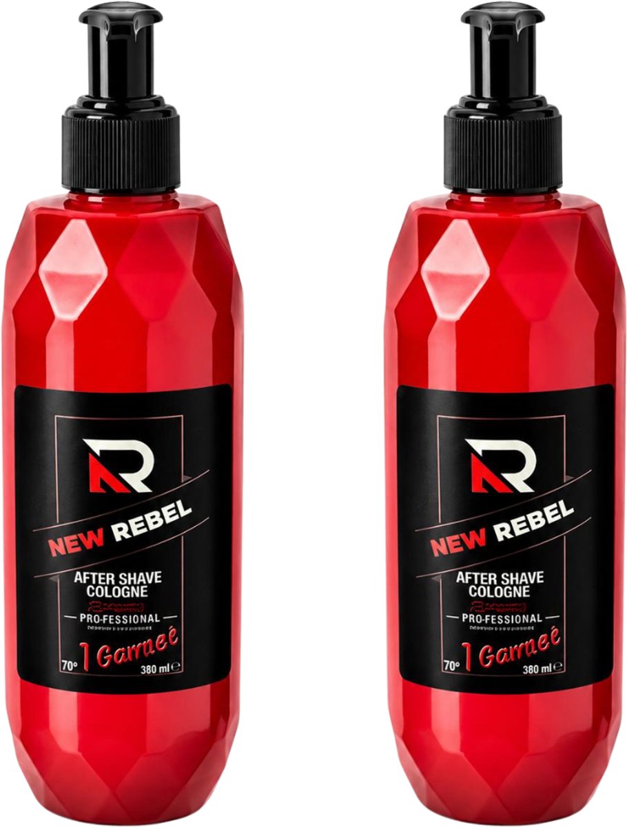 NEW REBEL Aftershave Cologne 1 Gamée – 2 Stuks – After Shave Scheerwater voor Heren – Verfrissende Aftershave – 2x 380 ml - rood