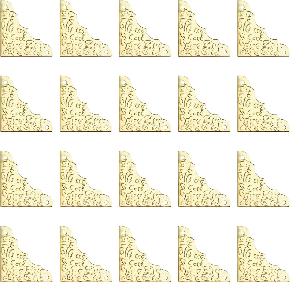 Hoekbeschermer Set van 20 Stuks, Driehoekige Veiligheidsbeschermers voor Meubels, Decoratieve Messing Randen voor Tafel en Kast, Ideaal voor Kinderen en Huisdieren