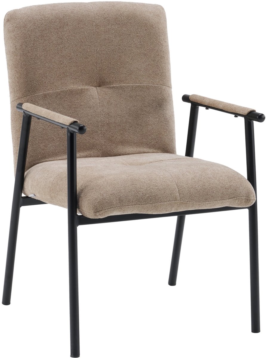 hjh LIVING Bezoekersstoel / Eetkamerstoel Lifea Flex, stoffen rugleuning, opklapbaar, bruin, hjh LIVING