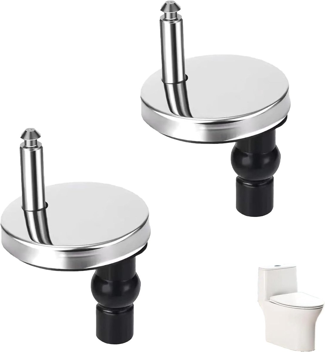 Vervangingsonderdelen voor Toiletzitting, 2 Stuks, RVS Toiletdeksel Bevestiging, Soft Close Mechanisme, Duurzame Toilet Scharnieren en Accessoires
