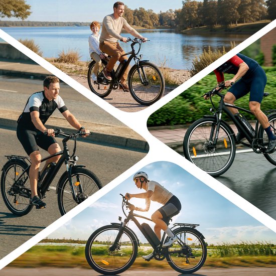 KZQ Elektrische Stadsfiets - 27.5 Inch - 250W - 36V 12.8Ah (460Wh) - Shimano 7 Versnellingen - Schijfremmen - Actieradius 40-60 km - Zwart — afbeelding 4