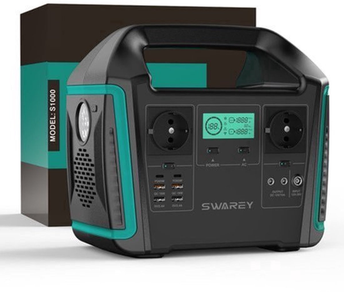 Zonnegenerator – Draagbaar Powerstation – Noodstroomvoorziening – Powerbank – Stroomgenerator – 1000W Vermogen – 725,76Wh batterijcapaciteit
