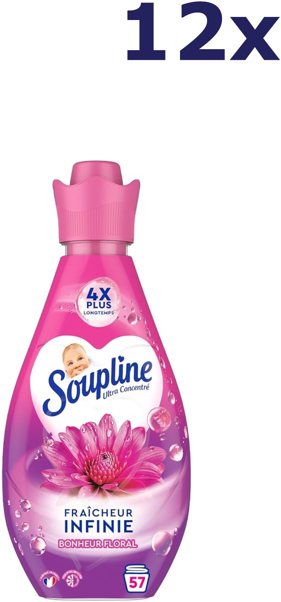 12x Soupline Infinite Freshness Floral Happiness Wasverzachter 57sc 0,8L