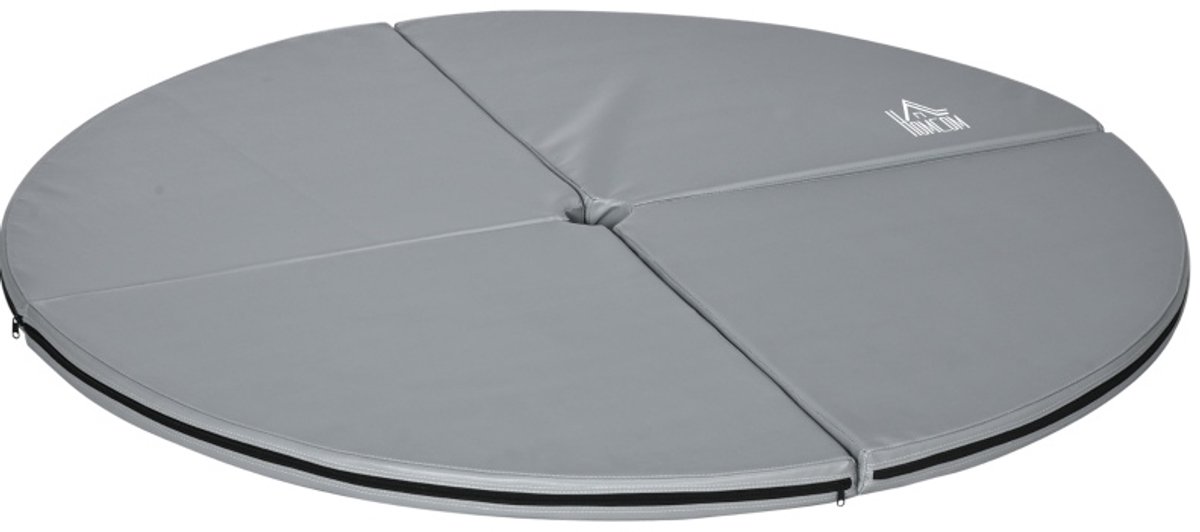 MODFU-Fitnessmat-Rond-Opvouwbaar-Kunststof-Grijs-150 Cm-5 Cm