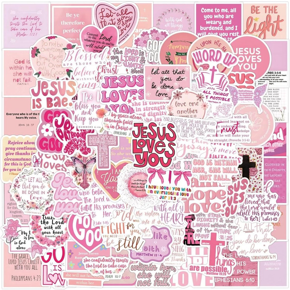 100 Waterdichte Stickers met Jezus Thema voor Skateboards, Fietsen, Koffers en Laptops - Graffiti en Creatieve Decoratie voor Kinderen en Jongeren