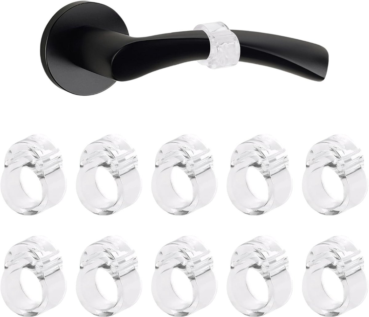 Siliconen Deurstoppers Set van 10 - Flexibele, Transparante Deurstoppers voor Wand- en Meubelbescherming, Herbruikbaar met een Opening van 18 mm