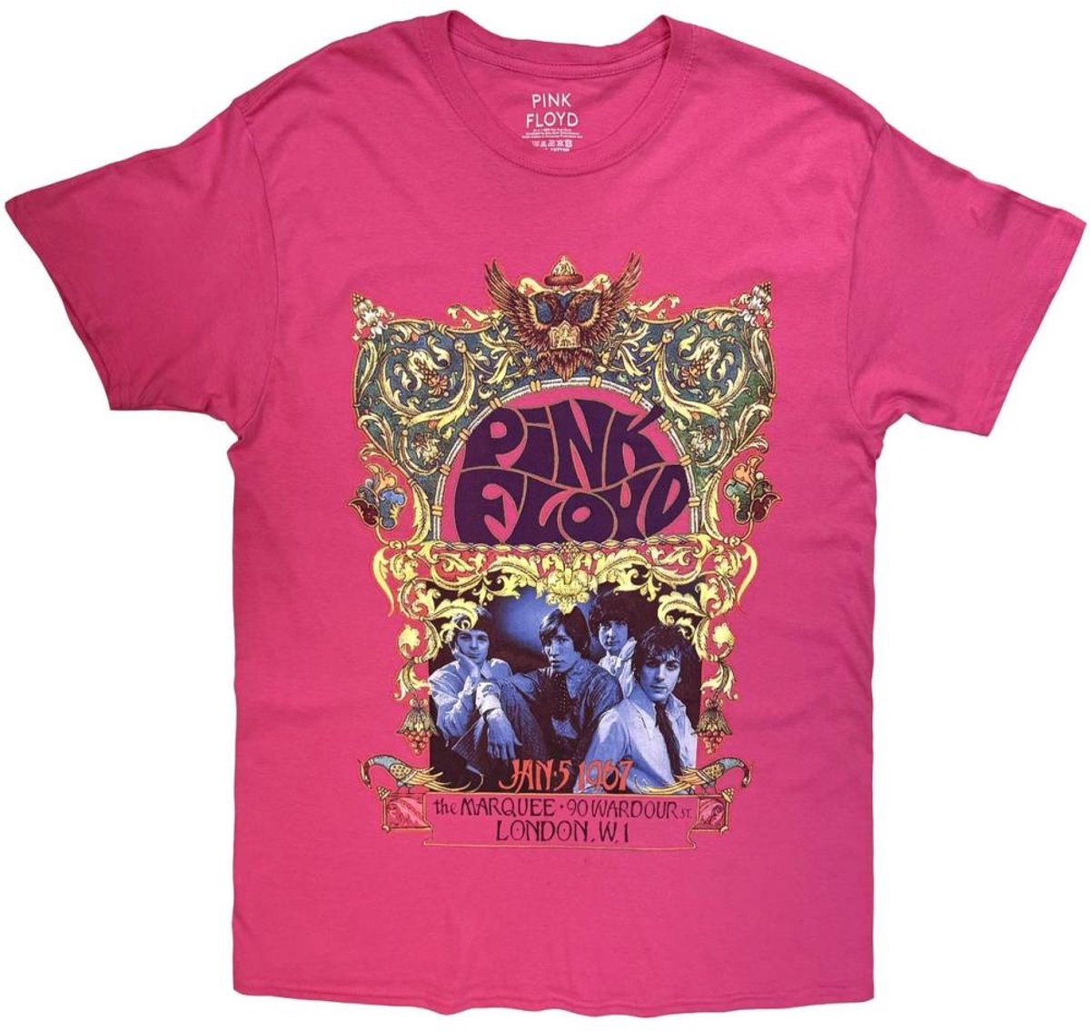 Pink Floyd - The Marquee Heren Tshirt - XL - Roze