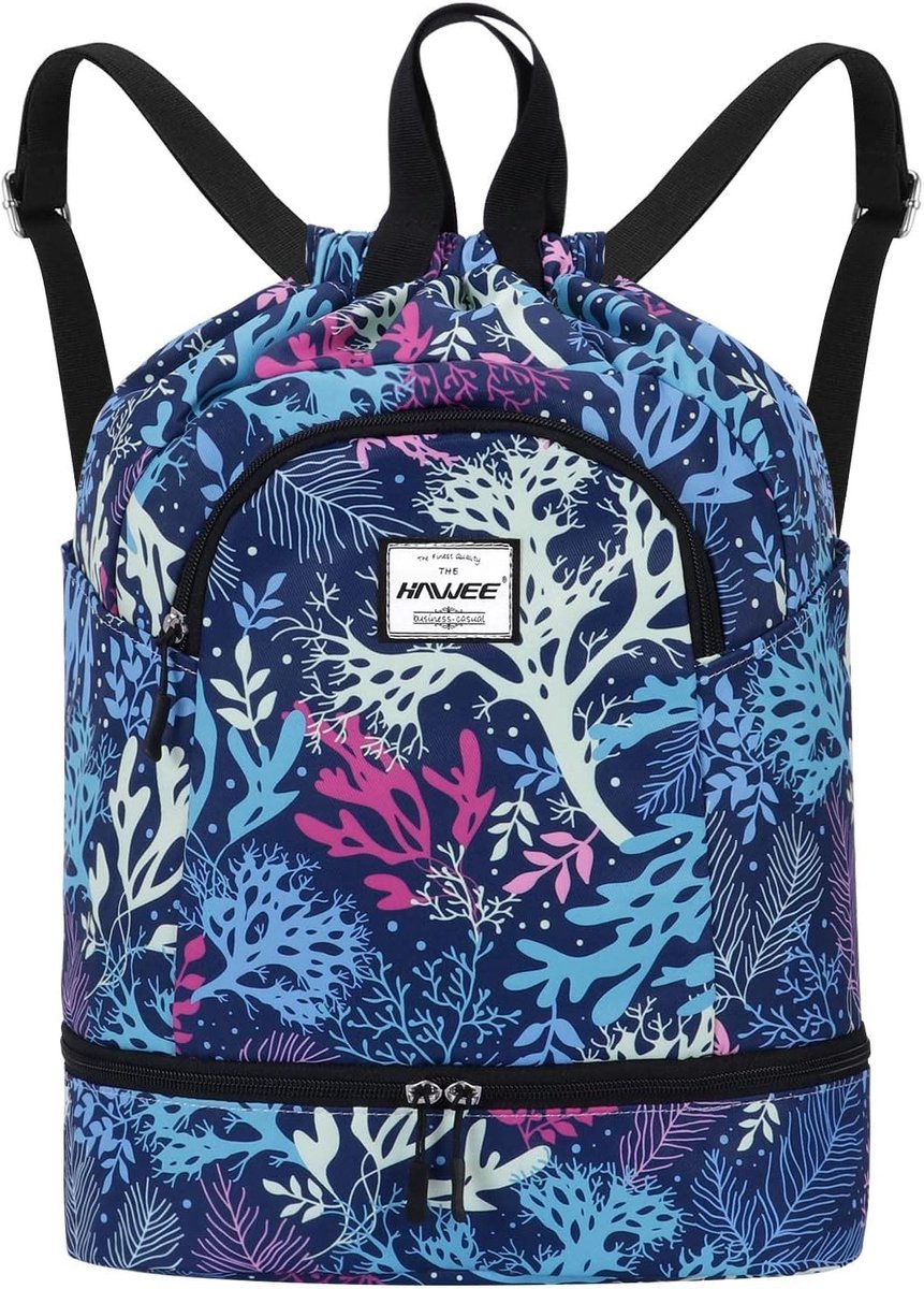 Waterdichte Sporttas met Trekkoord - Multicolor - 34 x 30 x 15 cm - Lichtgewicht Polyester Rugzak - Voor Dames en Heren
