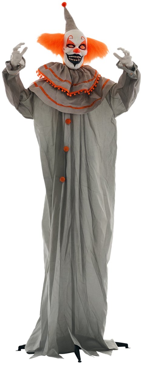 HOMCOM Halloween Decoraties Staal, Polyester 65L x 18B x 183H cm Oranje+Grijs