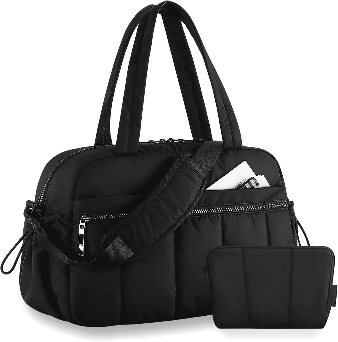 Sporttas - Zwart - 42 x 30 x 19 cm - Waterdichte Reistas met Afneembare Schouderriem - Voor Dames