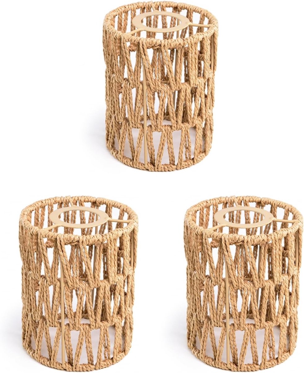 Lampenkap - Natuur-beige - Ø 120 mm - Handgevlochten Touw - Voor Hanglampen en Pendellampen