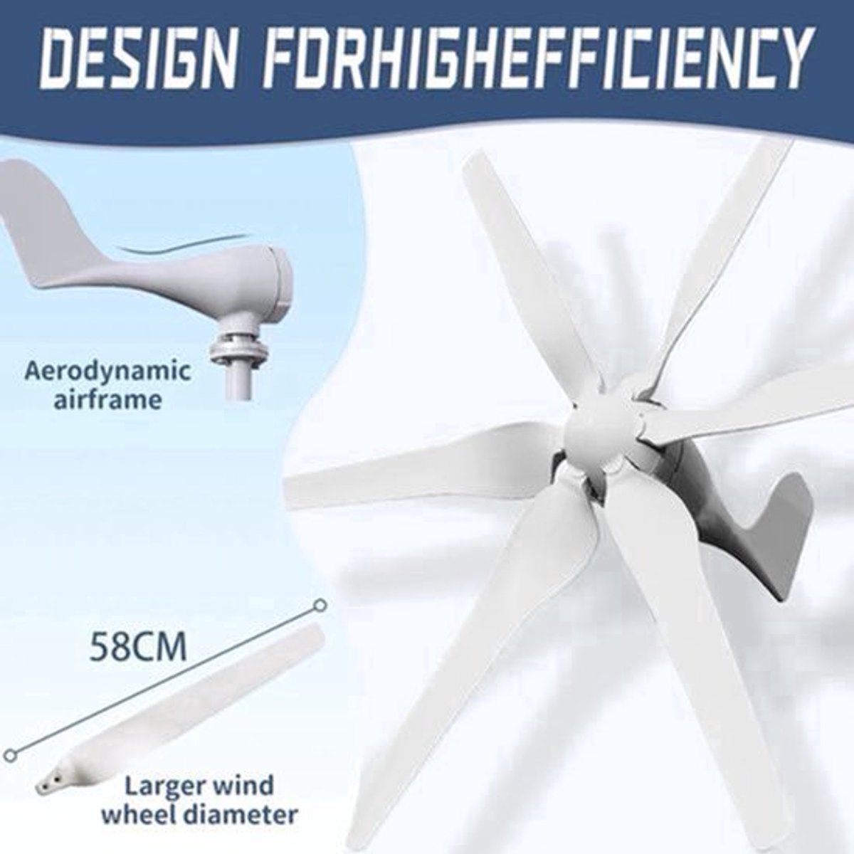 12V Windmolen Generator – Windturbine – Windenergie Generator – Windkracht Turbine – Windmolen Systeem – 3000W Vermogen – MPPT-Regelaar Voor Maximaal Rendement