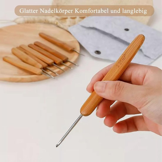 Haaknaalden Set van 6 Stuks voor Beginners - Fijne Haaknaalden en Trick Naalden voor Creatieve Projecten (0.75mm, 1.0mm, 1.5mm, 1.25mm, 1.75mm, 2mm) — afbeelding 2
