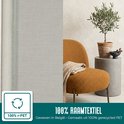 Lichtgrijze raamfolie met textielstructuur. Gemaakt van 100% r-PET.