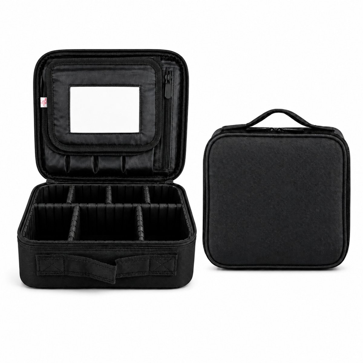 Beautycase - Beautykoffer - Met Spiegel - Make-up Koffer - Cosmetica Organizer - Reis Toilettas - Zwart