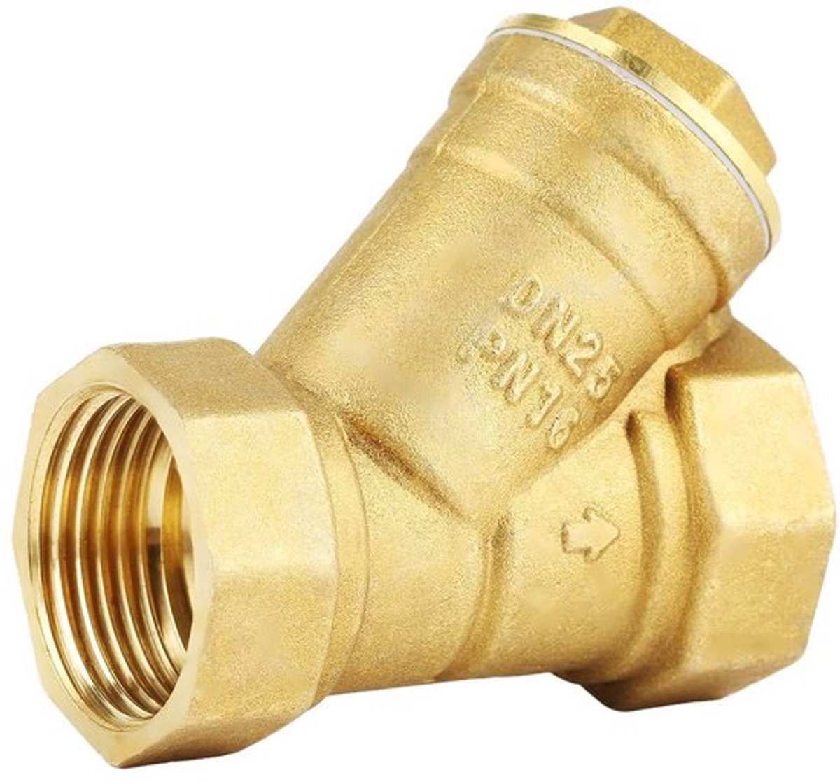 Allecto - Y-vormige Filterklep - Messing - 1 Inch - Vrouwelijke Draad