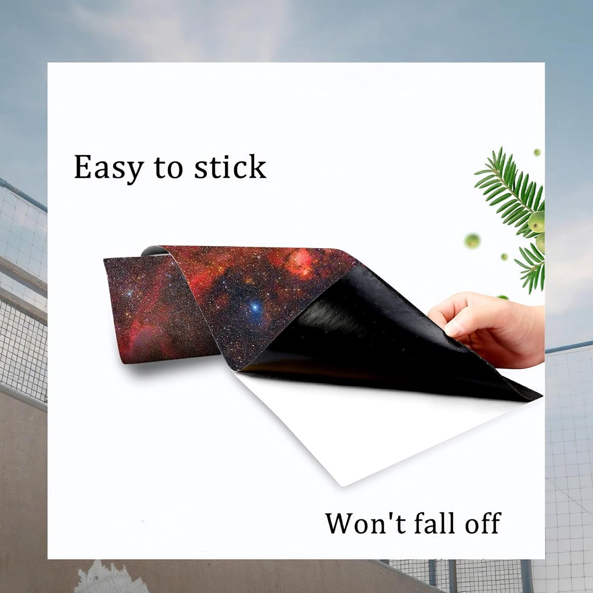 Premium Griptape voor Skateboards en Longboards - Antislip Oppervlak met Hoge Slipweerstand, Ideaal voor Stunt Skateboards en Accessoires in Milky Way Kleur