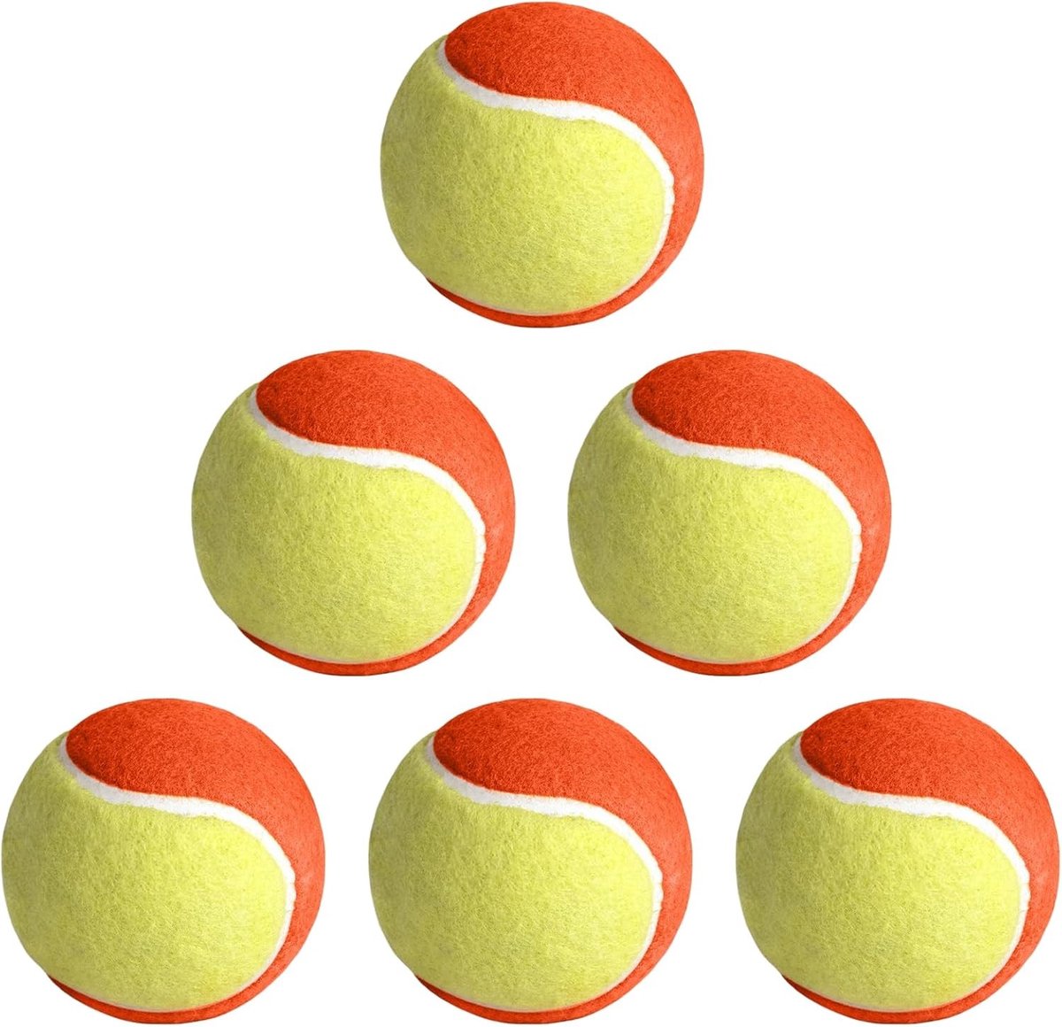 Zes tennisballen voor beginners en kinderen - Stage 3 oefenballen voor tennis, sport en spelletjes met huisdieren