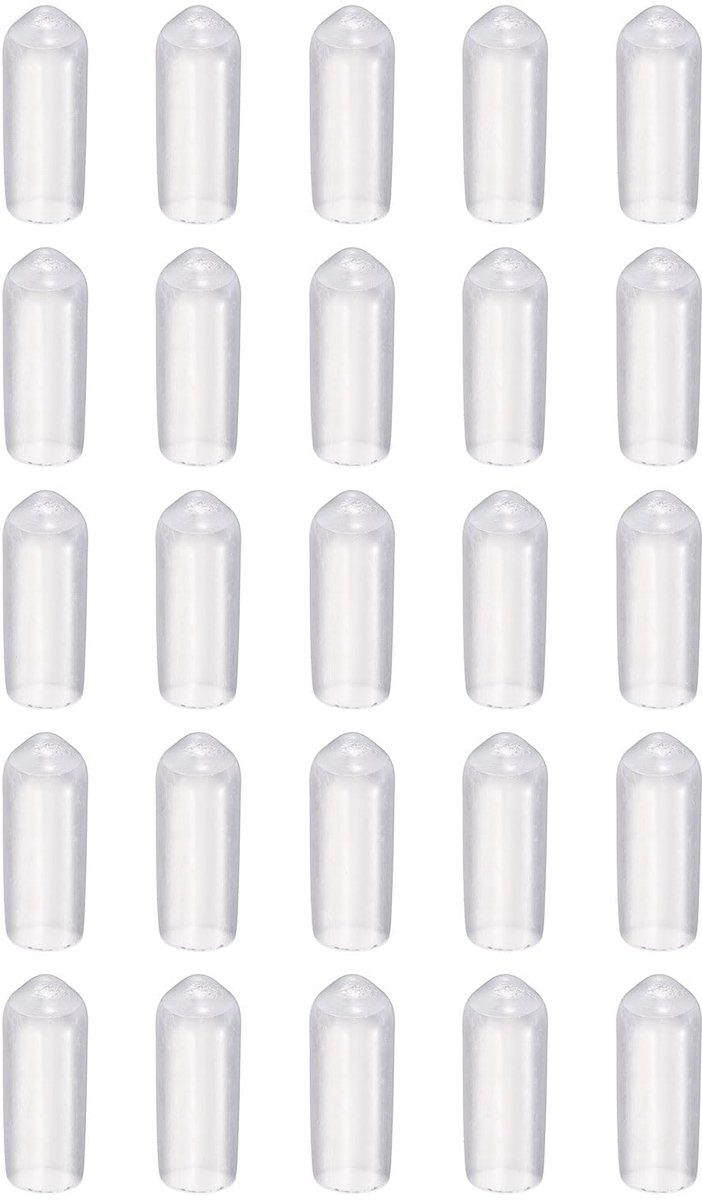Ronde Rubberen Eindkappen - Transparant - 6mm Binnendiameter - 100 Stuks