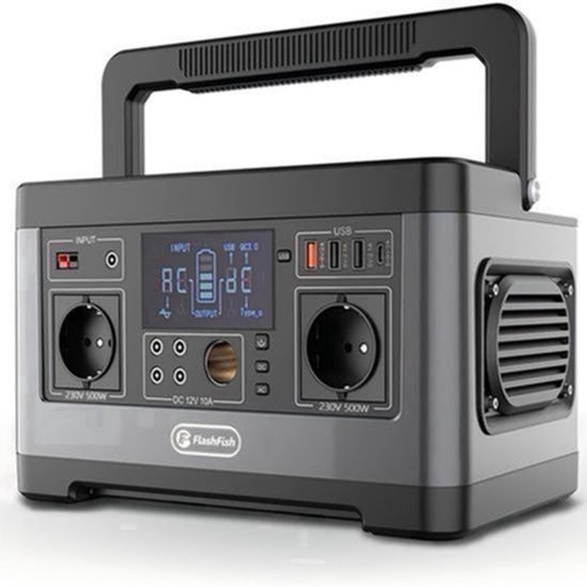 Draagbare Generator – Powerstation – Noodstroomvoorziening – Camping Accu – Mobiele Energiebron – 520Wh Capaciteit – Pure Sinusgolf Output – 500W Continu Vermogen