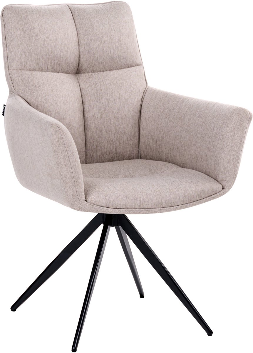 CORBIE - Eetkamerstoel - Beige - Polyester