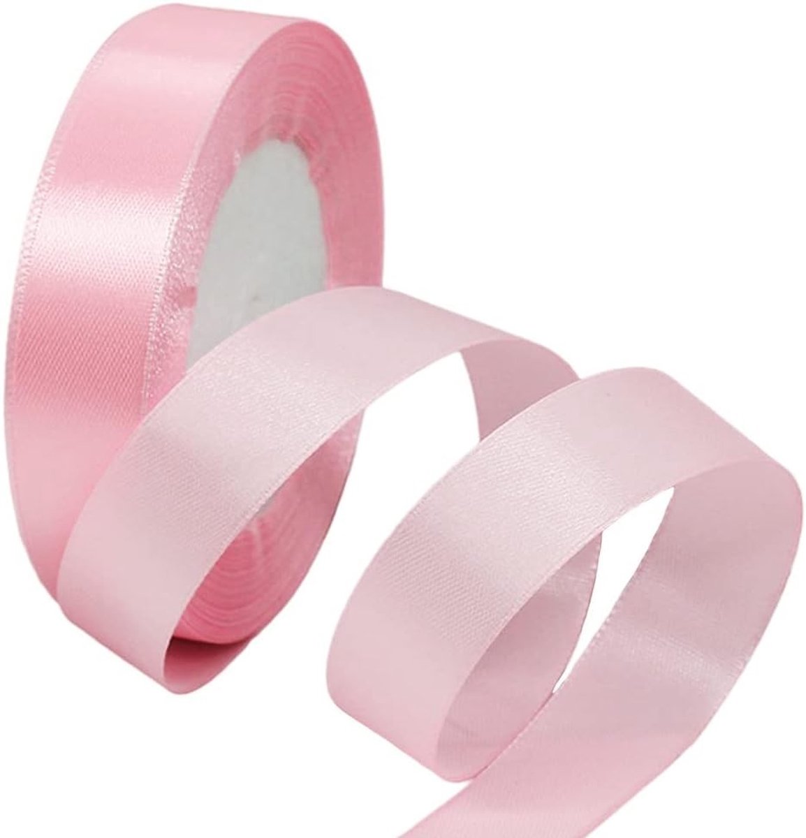 20mm Dubbelzijdig Satijnlint in Babyroze voor Cadeauverpakking, Knutselen en Bruiloften - 22M Sterk Lint voor Ballonnen, Bloemen en Feestdecoratie
