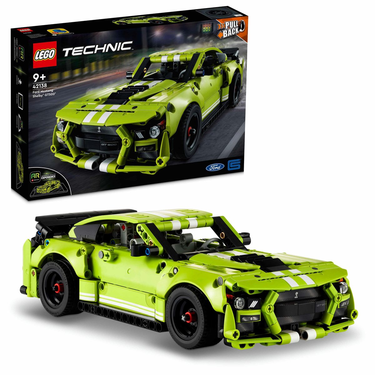 Bol.com LEGO® Technic Ford Mustang Shelby® GT500® 42138 modelbouwset; dragracespeelgoed met pull-backfunctie; download de AR app... aanbieding