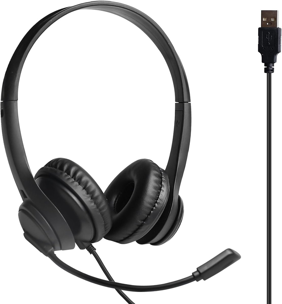 Wired stereo headset met microfoon van PVC materiaal, ruisonderdrukking voor online vergaderingen en kantoorcommunicatie op PC