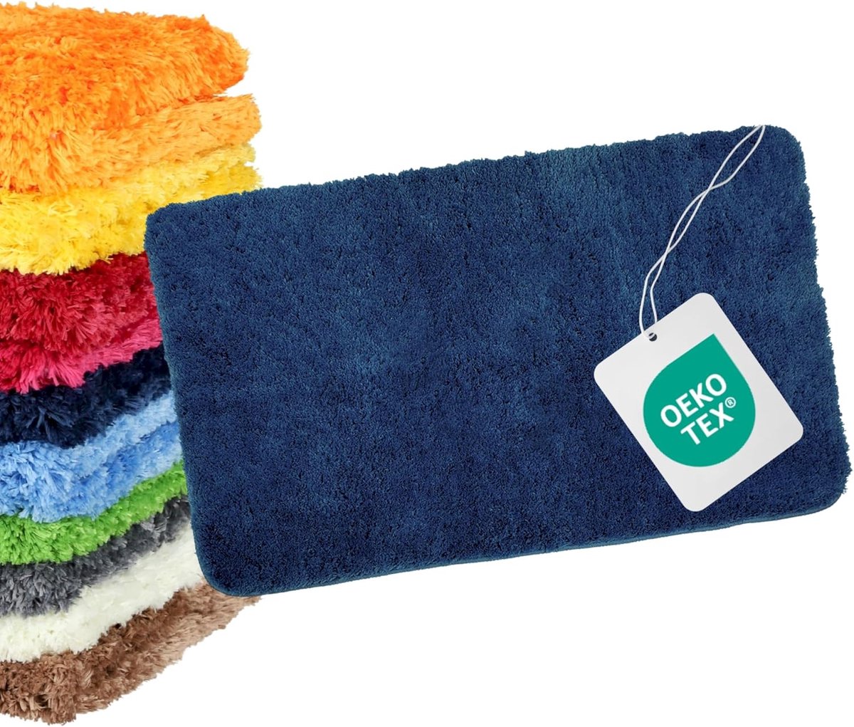 Toiletmat - 60 x 100 cm - Microvezel - Modern - Antislip - Machinewasbaar - Blauw