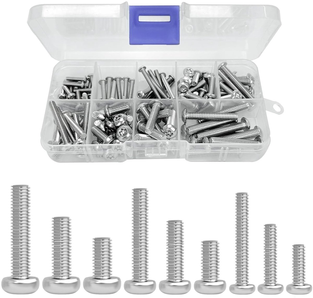 115 Stuks Torx Lenskop Schroeven M3/M4/M5, Roestvrijstalen Anti-Diefstal Schroeven, ISO 7380 Kwaliteit voor Veiligheid en Duurzaamheid