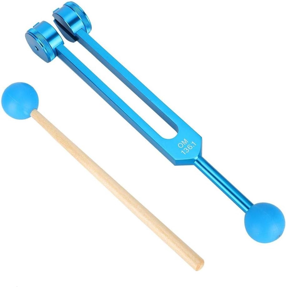 Yoga Tuning Fork 136.1 Hz van Aluminium Legering met Massagehamer voor Ontspanning en Meditatie Thuis