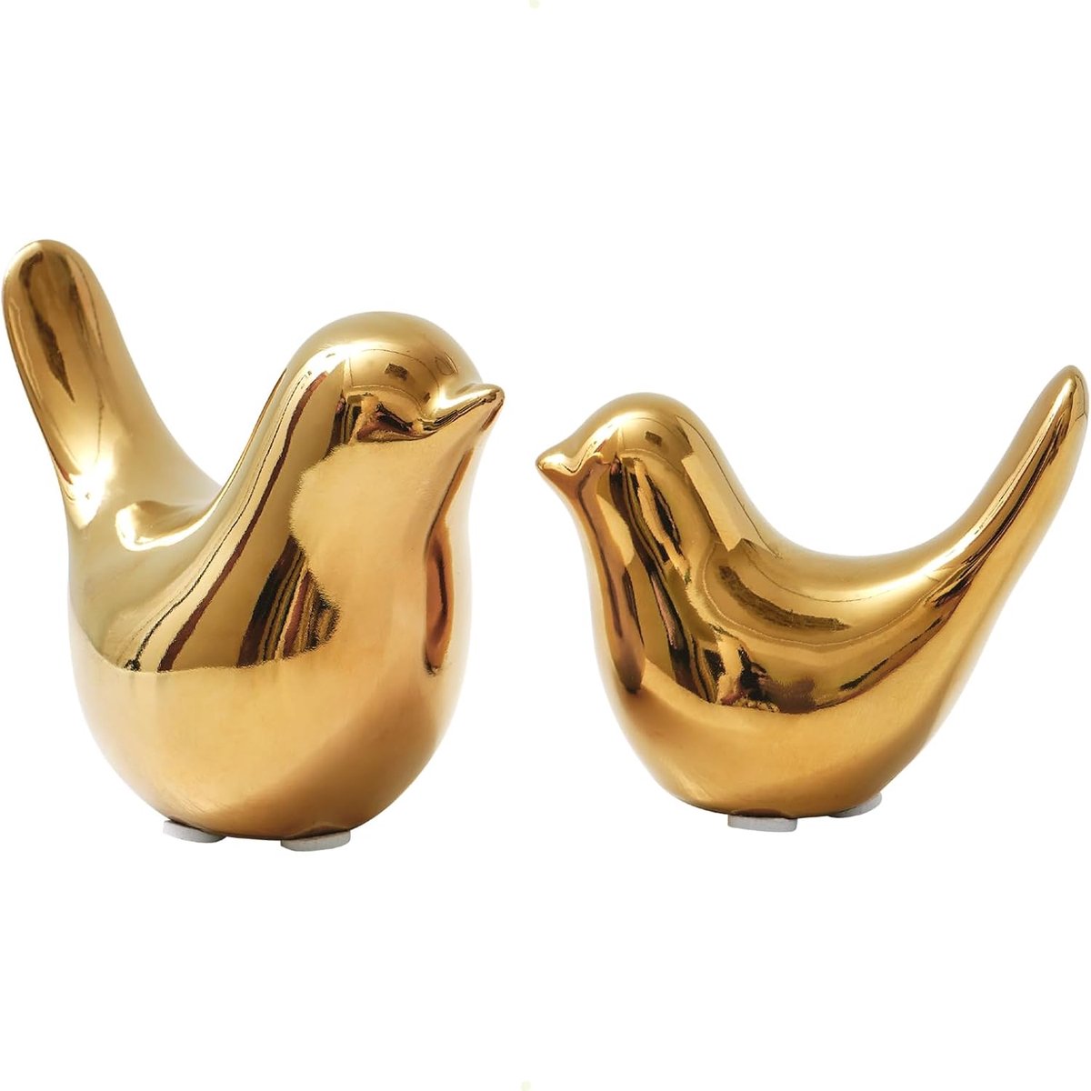 Decoratiebeeld - Set van 2 - Keramiek - Modern - Goud
