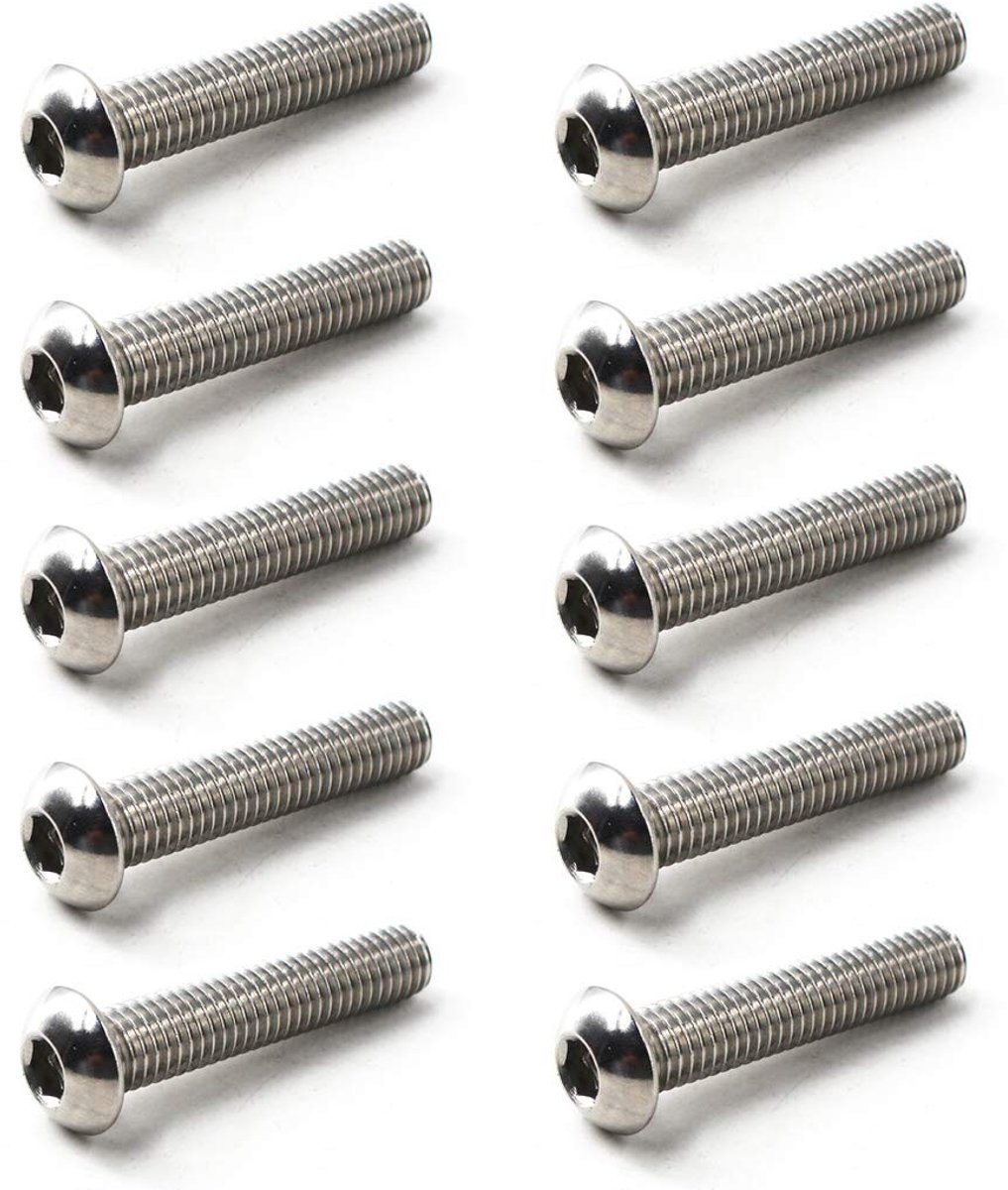 M10x45 Button Head Hex Socket Drive Schroeven van 304 RVS voor Knoppen - Set van 10, Duurzaam en Roestvrij