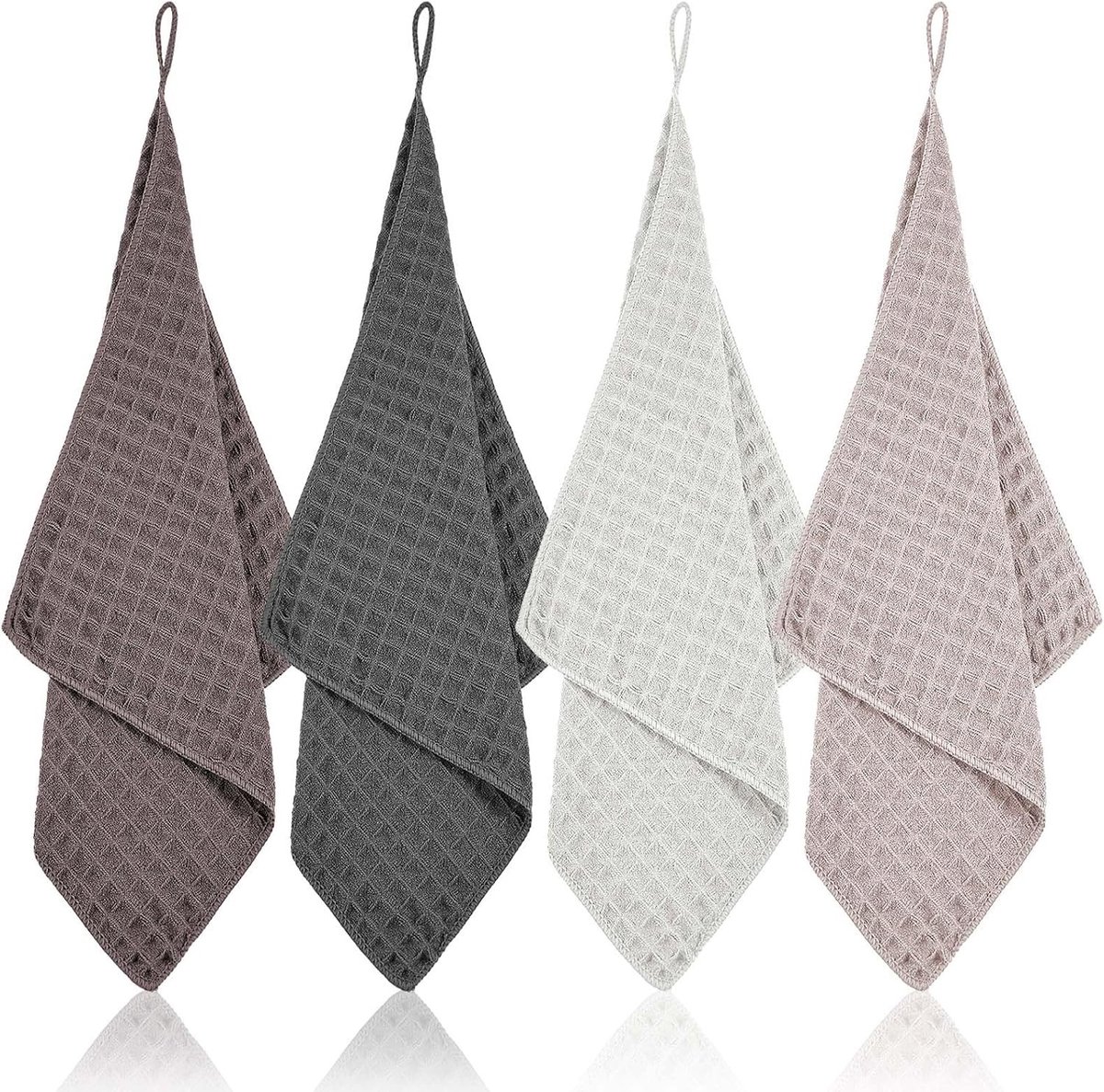 Set van 4 Microvezeldoeken voor Barista en Keuken - Wasbare Theedoeken met Poly Mesh voor Herbruikbaar Gebruik, Voedselveilig en Plasticvrij, 30 cm x 30 cm