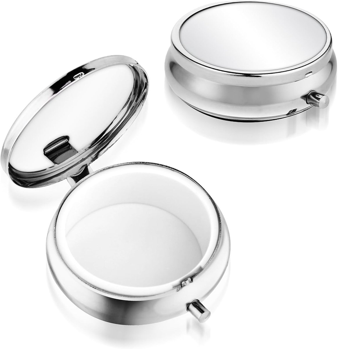 Draagbare pillendoos, multifunctionele vochtbestendige pillenbox voor portemonnee en zak, schattige metalen organizer voor vitamines, visolie en supplementen