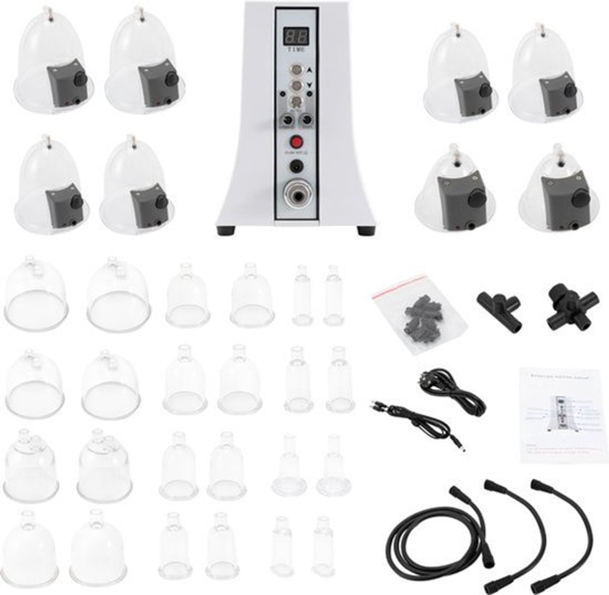 Vacuümtherapie Massageapparaat - 32 Cups - 30W Vermogen - ABS Rubber - Voor Borst En Billen - Lichaamsverzorging