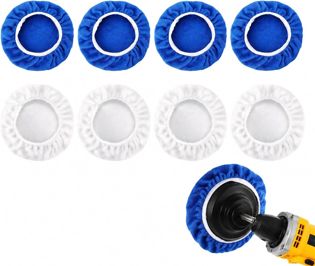 Set van 8 Herbruikbare Microfiber Polijstpads van 254mm voor Auto en Meubels, Ideaal voor Polijsten en Glansgeven