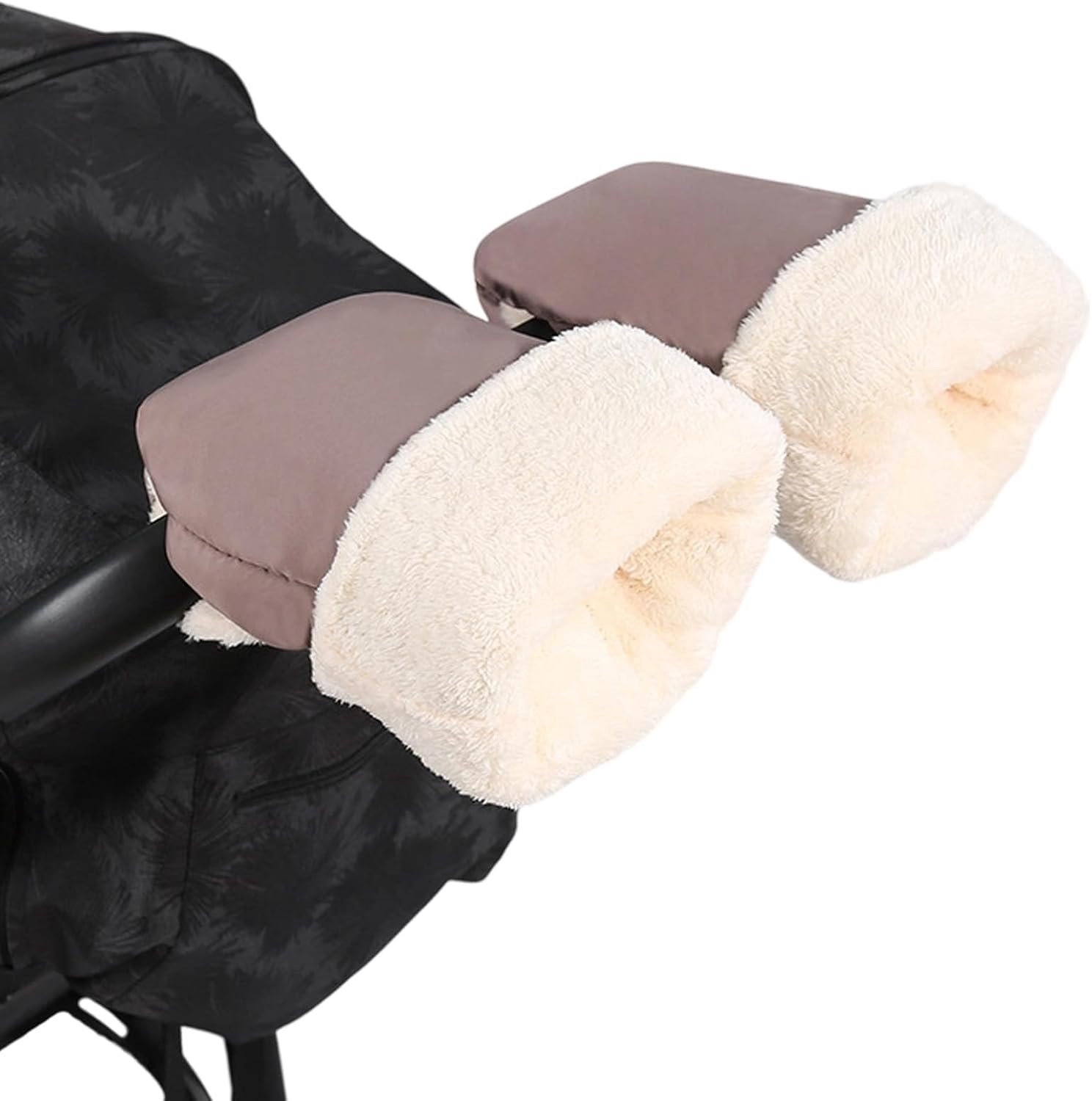 HisKes Universele kinderwagen handschoenen - Winddichte en warme handschoenen voor kinderwagen - Universele maat - Magnetische sluiting - Zachte en comfortabele voering - Warme winterhandschoenen voor kinderwagens/fietswagens - 1 paar - Bruin