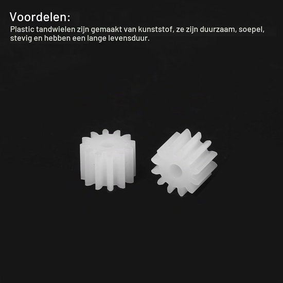 Tandwielen kunststof 12 tanden - 20 stuks - model met versnellingsbak - voor doe-het-zelf projecten m-winkel - m-winkel — afbeelding 3