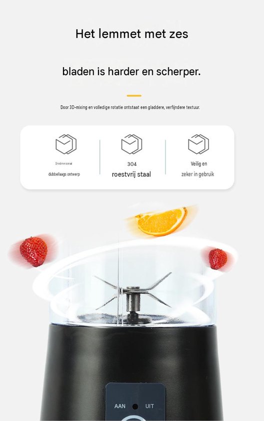 Sapcentrifuge - Mini sapcentrifuge - Sapbeker - Kan meegenomen worden - Zesbladig blad - Aangeklaagd - 25W - 380ml - 7.5 × 7.5 × 23 cm - Gebruikt voor het persen van sap, het maken van smoothies, milkshakes en babyvoedingmaskers, enz. - Roze — afbeelding 4