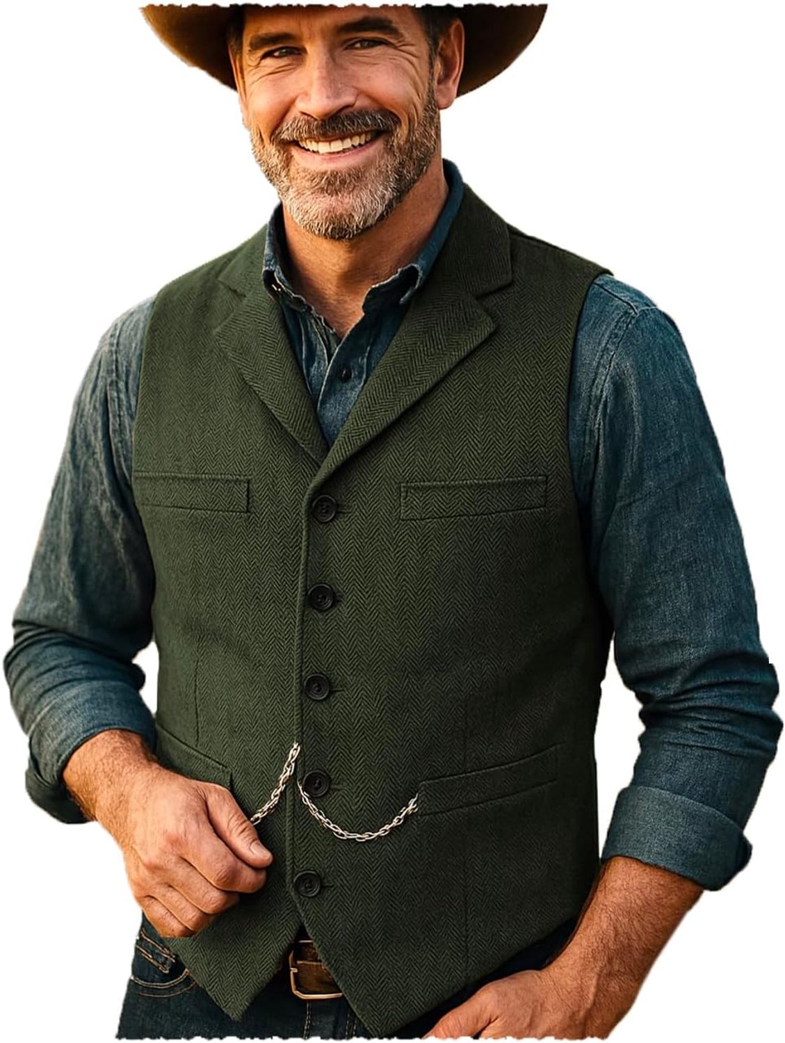 Vest, herringbone patroon, voor heren