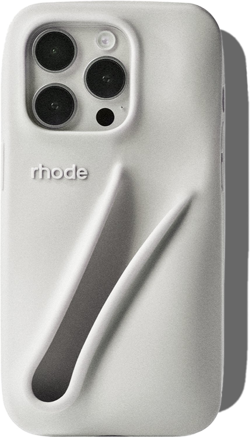 Rhode - Lip Case - Siliconen telefoonhoesje met lip-houder - iPhone 14 Pro - Grey