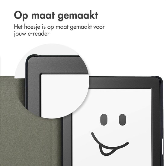 iMoshion Ereader Cover / Hoesje Geschikt voor Tolino Page 2 - iMoshion Canvas Sleepcover Bookcase zonder stand - Oranje / Peach van iMoshion — afbeelding 4