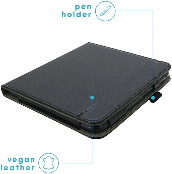 imoshion Ereader Cover / Hoesje Geschikt voor Kobo Libra Colour - imoshion Vegan Leather Bookcase - Zwart van iMoshion — afbeelding 5