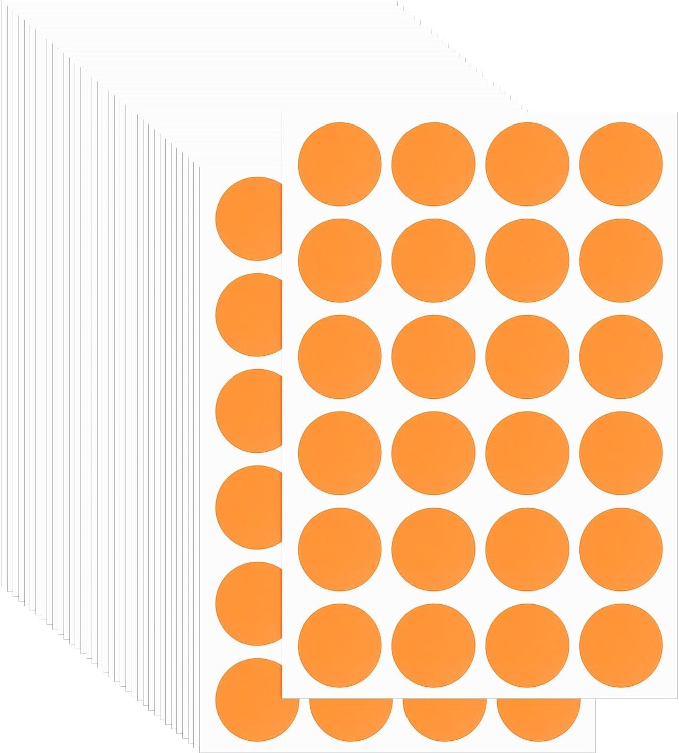 sticker 19 mm - oranje - zelfklevend - kleurcodering voor kantoor en klaslokaal - 42 stuks - m-winkel