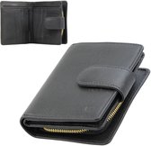 Garzini Donna Compact Dames Portemonnee – Echt Leer – Kleine Portefeuille, Beurs – RFID-bescherming, Anti-skim – 10 Pasjes – 2 Briefgeldvakken – Muntvak – Magneetsluiting – Cadeaubox – Cadeau voor Haar – Zwart