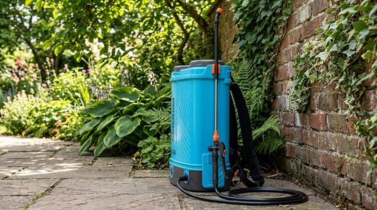 Hogedrukreiniger Accu Drukspuit 16L - Rugspuit 7 Bar met Telescopische Lans, Accu & Oplader - Geschikt voor Makita 18V - Druksproeier Onkruidbestrijding, Ontmosing & Plantenvoeding - Blauw - Laura Homestore — afbeelding 5