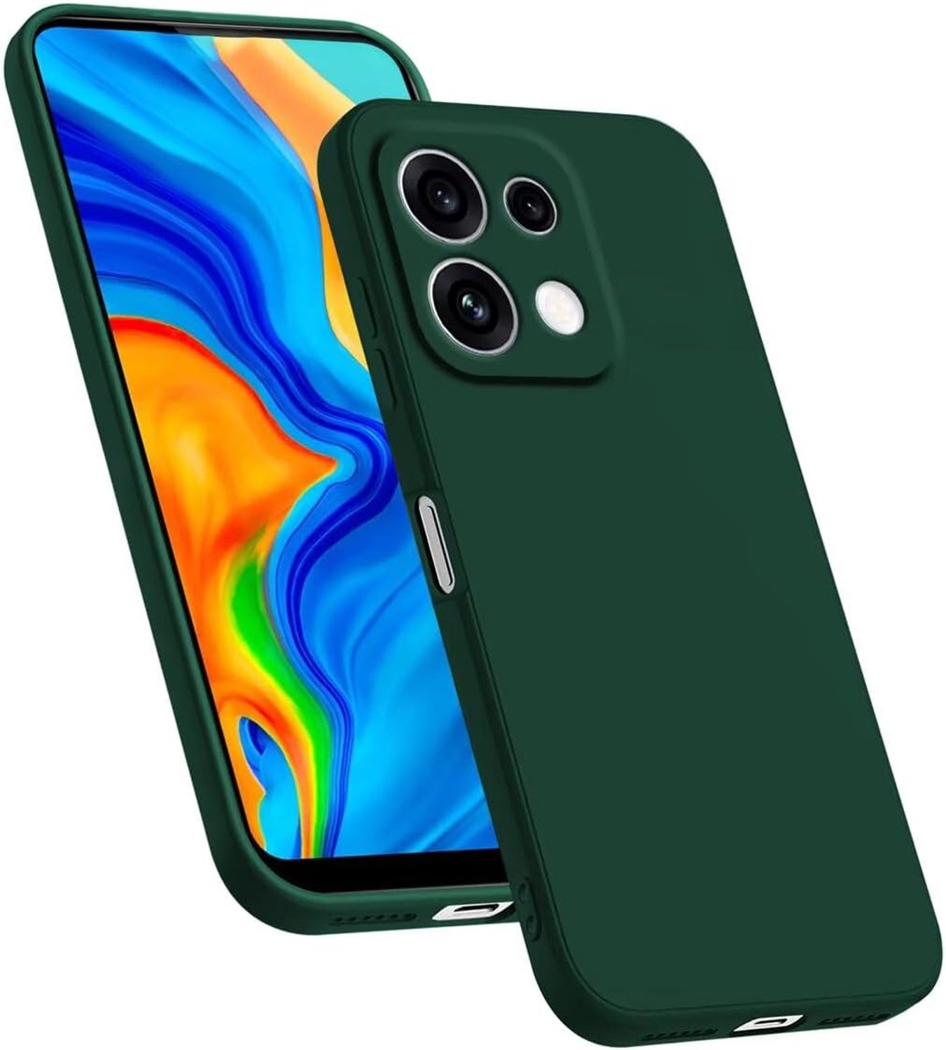 Siliconen hoesje voor Oppo Reno16 5G (6.32 inch) - Donkergroen