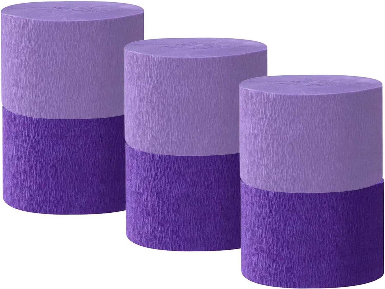Krepppapier 6 rollen 150 m, lila krepppapier set, 4,5 cm x 25 m per rol