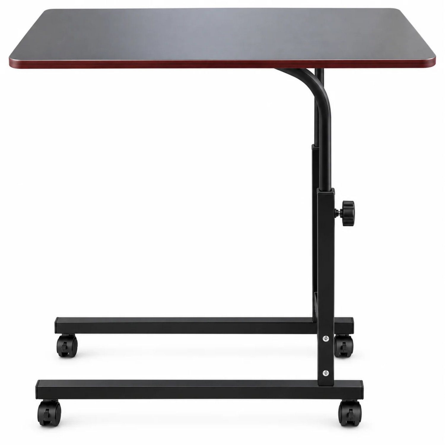 Noventra Bedtafel – Verstelbare Bedtafel op Wielen 60-85 cm – Laptoptafel voor Bed en Bank – Verrijdbare Bijzettafel – 40 x 60 cm – Bruin
